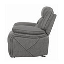  Coaster Furniture Higgins 602263 Upholstered Glider Recliner Chair - Grey IMAGE 4