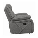  Coaster Furniture Higgins 602263 Upholstered Glider Recliner Chair - Grey IMAGE 6