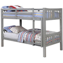  Furniture of America Cameron CM-BK929GY Twin/Twin Bunk Bed, Gray IMAGE 1
