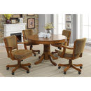  Coaster Furniture Mitchell 100951 Round Dining and Billiard Poker Game Table - Amber IMAGE 5