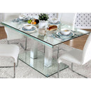  Furniture of America Richfield Dining Table with Glass Top and Pedestal Base CM3362T-TABLE IMAGE 1