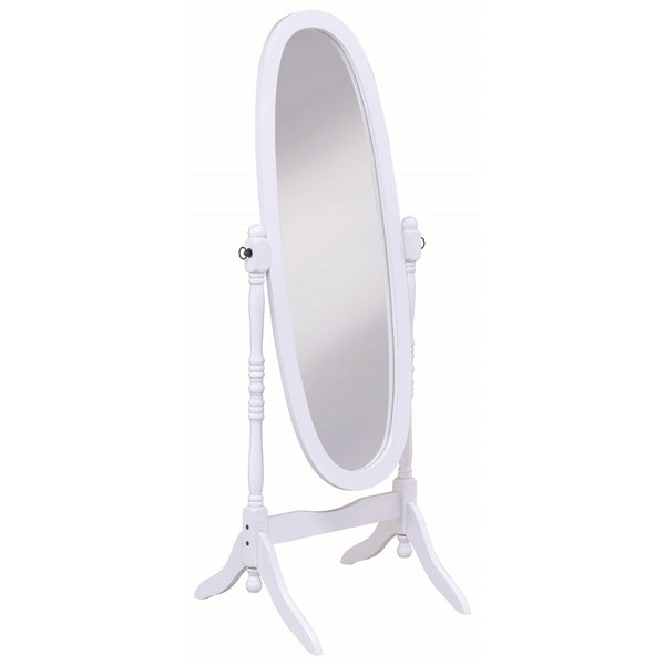  Coaster Furniture Foyet 950802 Wood Adjustable Full Length Cheval Mirror - White IMAGE 1