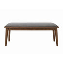  Coaster Furniture Alfredo 108083 Upholstered Dining Bench - Grey and Natural Walnut IMAGE 2