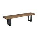  Coast2Coast Knox 75355 Industrial Style Solid Acacia Wood Dining Bench with Live Edge and Iron Legs IMAGE 1