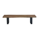  Coast2Coast Knox 75355 Industrial Style Solid Acacia Wood Dining Bench with Live Edge and Iron Legs IMAGE 2