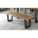  Coast2Coast Knox 75355 Industrial Style Solid Acacia Wood Dining Bench with Live Edge and Iron Legs IMAGE 3