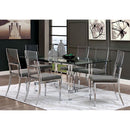  Furniture of America Casper Dining Table with Glass Top and Trestle Base CM3654T-TABLE IMAGE 2