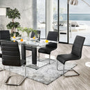  Furniture of America Richfield Dining Table with Glass Top and Pedestal Base CM3362BK-T-TABLE IMAGE 2