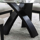  Furniture of America Round Jasmin Dining Table with Glass Top CM3393RT-TABLE IMAGE 5
