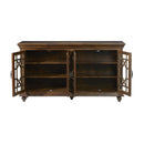  Coast2Coast Maddie 79703 Traditional 4 Door Credenza or Sideboard with Chppendale Fretwork and Glass Doors IMAGE 3