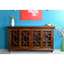  Coast2Coast Maddie 79703 Traditional 4 Door Credenza or Sideboard with Chppendale Fretwork and Glass Doors IMAGE 5