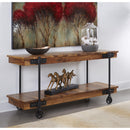  Coast2Coast Stewart 37104 Solid Wood Console Table with Metal Casters IMAGE 4