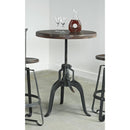  Coast2Coast Chelsea 93408 Industrial Style Solid Sheesham Wood and Iron Adjustable Bistro or Pub Table IMAGE 2