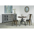  Coast2Coast Chelsea 93408 Industrial Style Solid Sheesham Wood and Iron Adjustable Bistro or Pub Table IMAGE 3