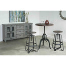  Coast2Coast Chelsea 93408 Industrial Style Solid Sheesham Wood and Iron Adjustable Bistro or Pub Table IMAGE 4