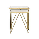  Coaster Furniture Bette 930075 2-piece Marble Top Nesting Table Set - White and Gold IMAGE 2