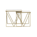  Coaster Furniture Bette 930075 2-piece Marble Top Nesting Table Set - White and Gold IMAGE 4
