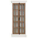  Coaster Furniture Tammi 950965 2-door Wood Tall Cabinet - Distressed White and Brown IMAGE 2