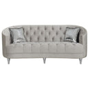  Coaster Furniture Avonlea 508461 Upholstered Sloped Arm Sofa - Grey Velvet IMAGE 2