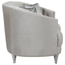  Coaster Furniture Avonlea 508462 Upholstered Sloped Arm Loveseat - Grey Velvet IMAGE 8