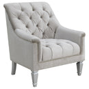  Coaster Furniture Avonlea 508463 Velvet Upholstered Sloped Arm Chair - Grey Velvet IMAGE 1