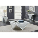  Coaster Furniture Amore 722507 Square Mirrored Acrylic Crystal Side End Table - Silver IMAGE 4