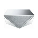 Coaster Furniture Amore 722508 Square Mirrored Acrylic Crystal Coffee Table - Silver IMAGE 2