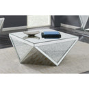  Coaster Furniture Amore 722508 Square Mirrored Acrylic Crystal Coffee Table - Silver IMAGE 3