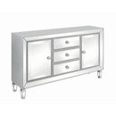  Coaster Furniture Leticia 950825 3-Drawer Mirrored Storage Accent Cabinet - Silver IMAGE 1