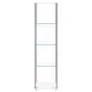 Coaster Furniture Bellatrix 951072 4-shelf Clear Glass Curio Cabinet - White IMAGE 2