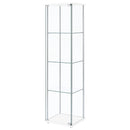  Coaster Furniture Bellatrix 951072 4-shelf Clear Glass Curio Cabinet - White IMAGE 3