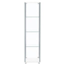  Coaster Furniture Bellatrix 951072 4-shelf Clear Glass Curio Cabinet - White IMAGE 6