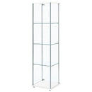  Coaster Furniture Bellatrix 951072 4-shelf Clear Glass Curio Cabinet - White IMAGE 7