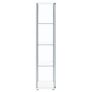  Coaster Furniture Bellatrix 951072 4-shelf Clear Glass Curio Cabinet - White IMAGE 8