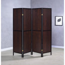  Coaster Furniture Deepika 961414 4-Panel Room Divider Folding Screen - Rustic Tobacco IMAGE 3