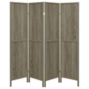  Coaster Furniture Deepika 961415 4-Panel Room Divider Folding Screen - Grey Driftwood IMAGE 3