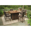  Signature Design by Ashley Paradise Trail P750-665 Square Bar Table with Fire Pit IMAGE 15