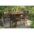  Signature Design by Ashley Paradise Trail P750-665 Square Bar Table with Fire Pit IMAGE 18