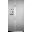  GE 36-inch, 25.1 cu.ft. Freestanding Side-by-Side Refrigerator with Water and Ice Dispensing System GSS25IYNFS IMAGE 1