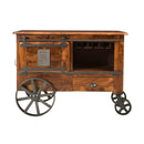  Coast2Coast Massen 37127 2 Door One Drawer Wine Cart Trolley IMAGE 3