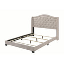  Coaster Furniture Sonoma 310073Q Upholstered Queen Wingback Bed - Beige IMAGE 2