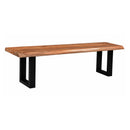  Coast2Coast Henderson 37118 Dining Bench with Natural Live Edge top and Metal Base IMAGE 1