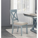  Coast2Coast Wharf 40298 Set of 2 Crossed Back Oatmeal Upholstered Seat Dining Side Chairs IMAGE 3