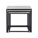  Coast2Coast Cosgrove 93413 Contemporary Square White Marble 3 pc Nesting Tables with Iron Legs IMAGE 2