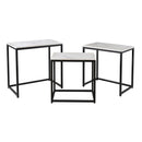 Coast2Coast Cosgrove 93413 Contemporary Square White Marble 3 pc Nesting Tables with Iron Legs IMAGE 3