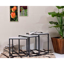  Coast2Coast Cosgrove 93413 Contemporary Square White Marble 3 pc Nesting Tables with Iron Legs IMAGE 5