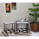  Coast2Coast Cosgrove 93413 Contemporary Square White Marble 3 pc Nesting Tables with Iron Legs IMAGE 6