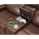  New Classic Furniture Atticus Power Reclining Fabric and Leather Look Loveseat U2413-25P1-MCB IMAGE 2