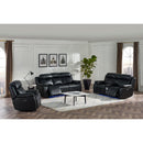  New Classic Furniture Fusion Power Reclining Fabric and Leather Look Sofa U3969-30P1-EBY IMAGE 4