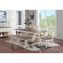  Coast2Coast Landings 48104 Plank Style Top Dining Bench with Trestle Base IMAGE 5